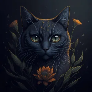 black cat drawing,