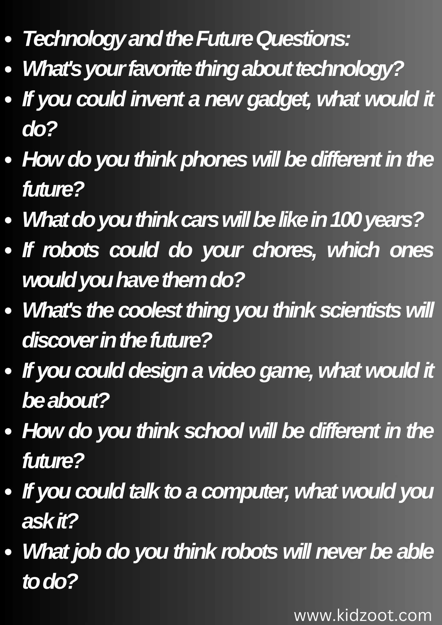 kids interview question about technology