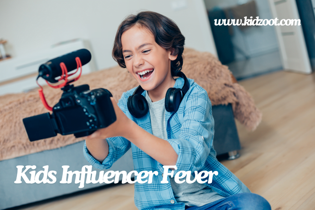 kid recording a video to become a influencer